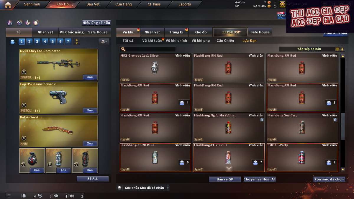 shop acc cf uy tin gia re